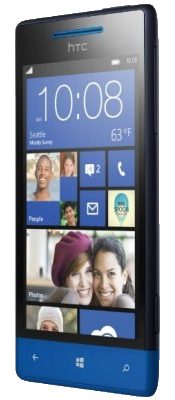 Orange HTC Windows Phone 8S Blue Angled View