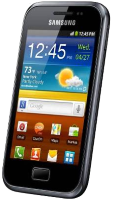 Orange Samsung Galaxy Ace 2 Black Angled View